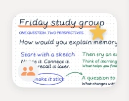 The Friday study-group thumbnail in Inkery’s Library, with the peach shared-note badge in its lower-left corner.